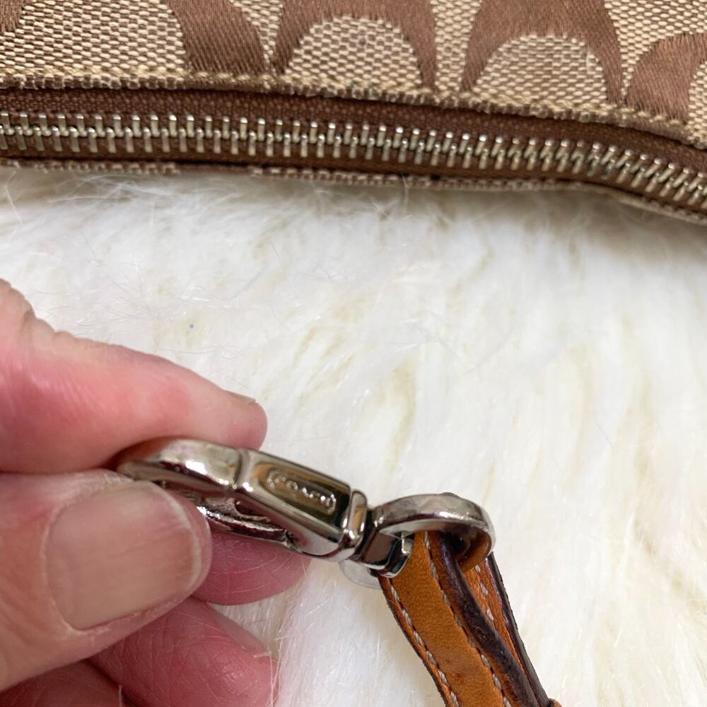 COACH Vintage Y2K Khaki/Tan Signature Demi Bag Wristlet Only (READ) Purse #6094 - Picture 10 of 16